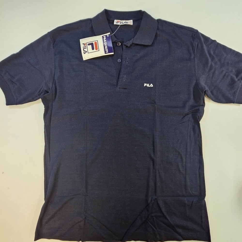 Fila  NWT Golf Polo Men's XXL Navy Blue Polyester Short Sleeve Shirt